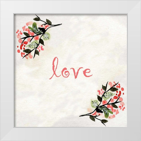 Love White Modern Wood Framed Art Print by Allen, Kimberly