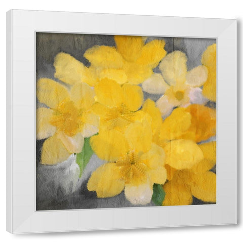 Sunshine Blooms White Modern Wood Framed Art Print by Kimberly, Allen