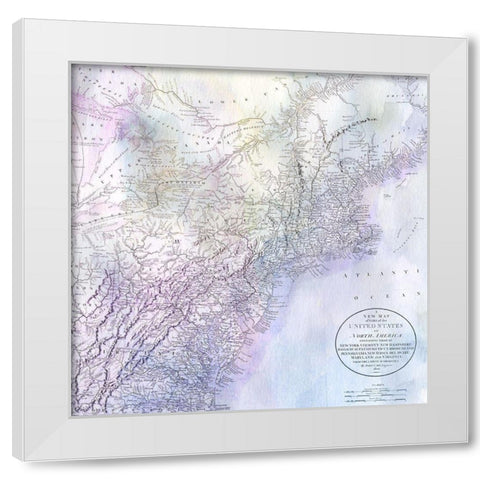 Watercolor Map 4 White Modern Wood Framed Art Print by Kimberly, Allen