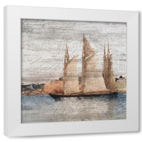 Sailing 1 White Modern Wood Framed Art Print by Kimberly, Allen
