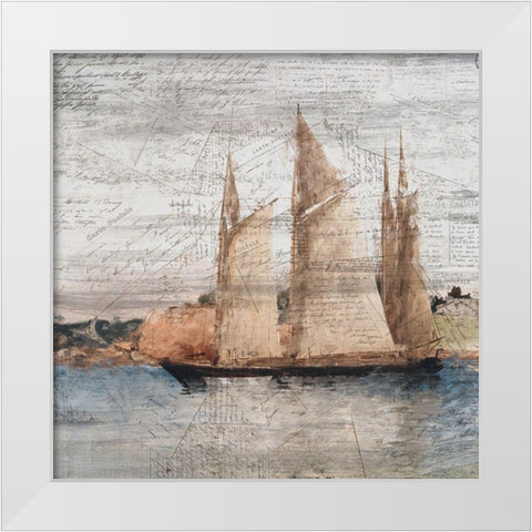 Sailing 1 White Modern Wood Framed Art Print by Kimberly, Allen