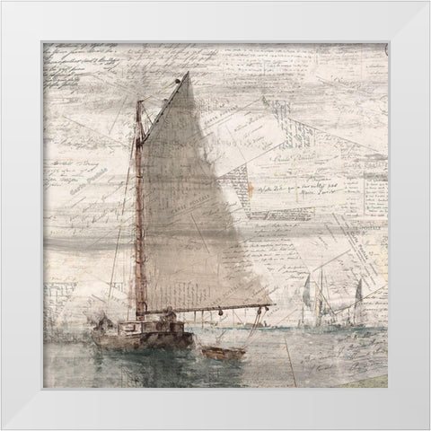 Sailing 2 White Modern Wood Framed Art Print by Kimberly, Allen