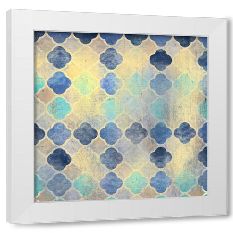 Indigo Marble Pattern White Modern Wood Framed Art Print by Allen, Kimberly