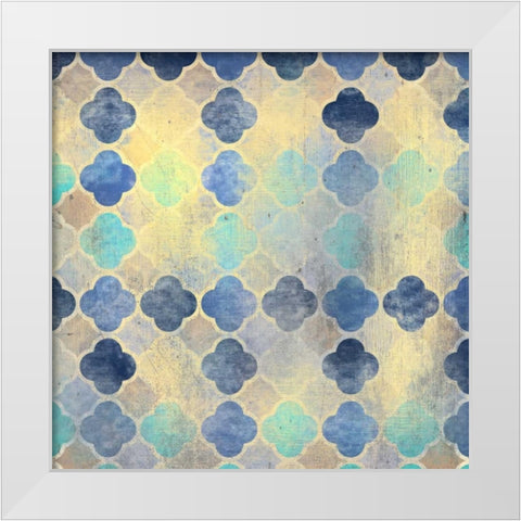 Indigo Marble Pattern White Modern Wood Framed Art Print by Allen, Kimberly