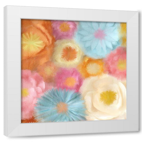 Cluster of Blooms 1 White Modern Wood Framed Art Print by Kimberly, Allen