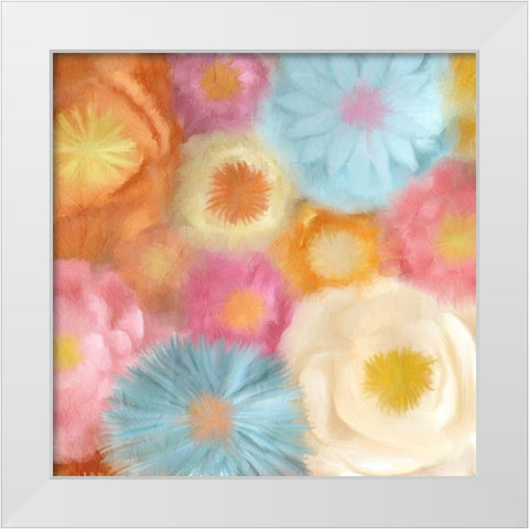 Cluster of Blooms 1 White Modern Wood Framed Art Print by Kimberly, Allen