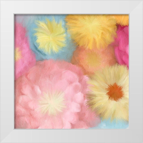 Cluster of Blooms 2 White Modern Wood Framed Art Print by Kimberly, Allen