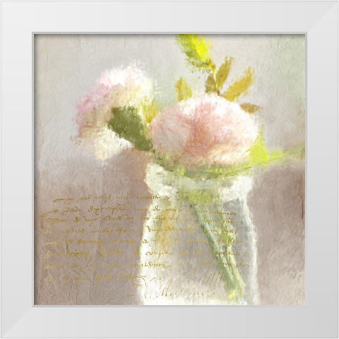 Peonies Pink White Modern Wood Framed Art Print by Kimberly, Allen