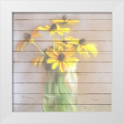Spring Yellow White Modern Wood Framed Art Print by Kimberly, Allen