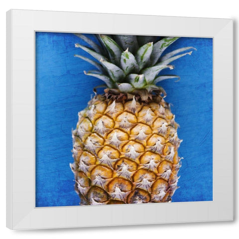 Pineapple Blue 2 White Modern Wood Framed Art Print by Kimberly, Allen