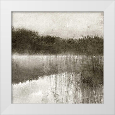 Misty Morning on the Lake White Modern Wood Framed Art Print by Allen, Kimberly