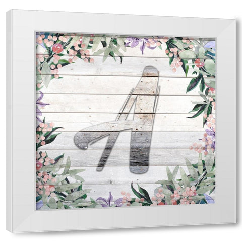 A Monogram White Modern Wood Framed Art Print by Kimberly, Allen