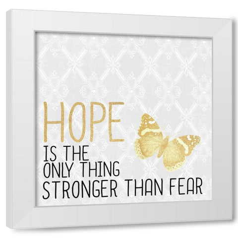 HOPE White Modern Wood Framed Art Print by Kimberly, Allen