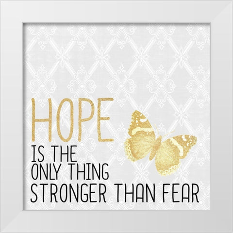 HOPE White Modern Wood Framed Art Print by Kimberly, Allen