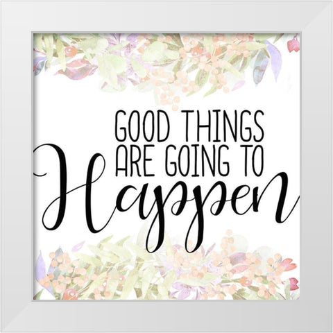 Good Things White Modern Wood Framed Art Print by Kimberly, Allen