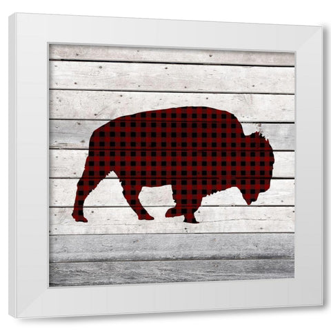 Moose and Bison Landing 1 White Modern Wood Framed Art Print by Kimberly, Allen