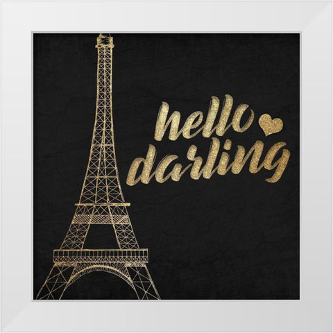 Paris Love 2 White Modern Wood Framed Art Print by Kimberly, Allen