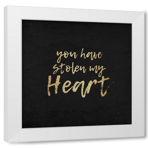 Stolen Heart White Modern Wood Framed Art Print by Kimberly, Allen