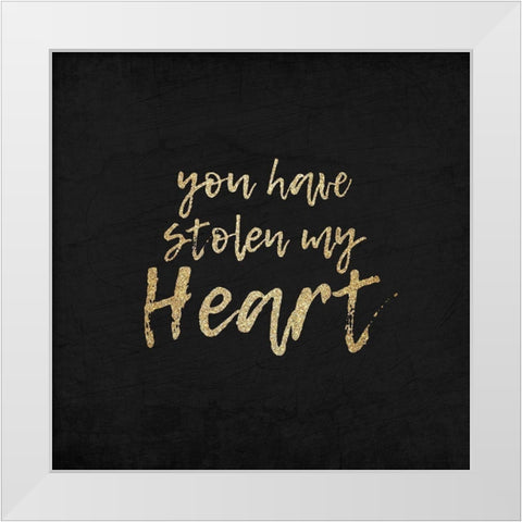 Stolen Heart White Modern Wood Framed Art Print by Kimberly, Allen