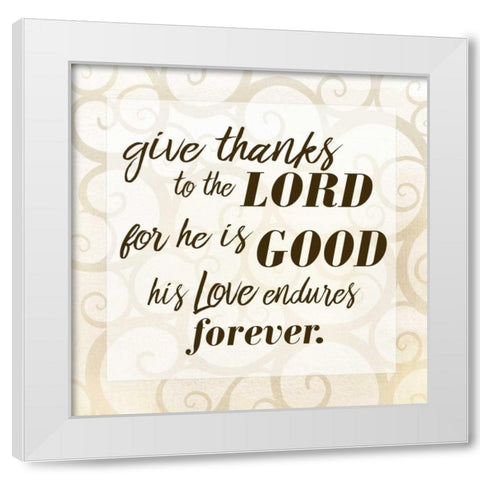 Give Thanks White Modern Wood Framed Art Print by Allen, Kimberly