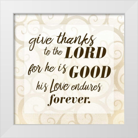 Give Thanks White Modern Wood Framed Art Print by Allen, Kimberly