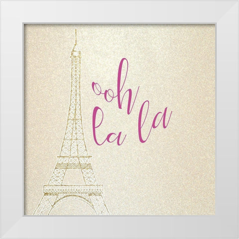 La La 2 White Modern Wood Framed Art Print by Kimberly, Allen