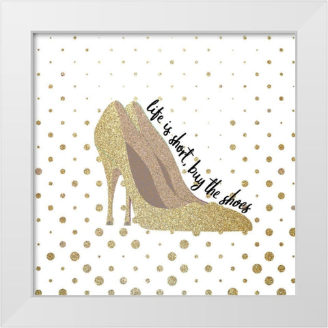 Love Shoes 1 White Modern Wood Framed Art Print by Kimberly, Allen