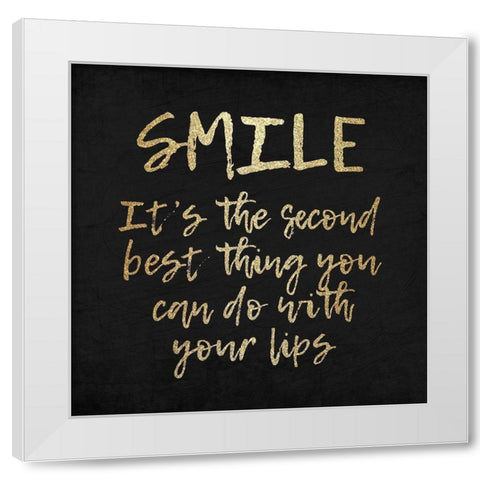 Lips White Modern Wood Framed Art Print by Kimberly, Allen