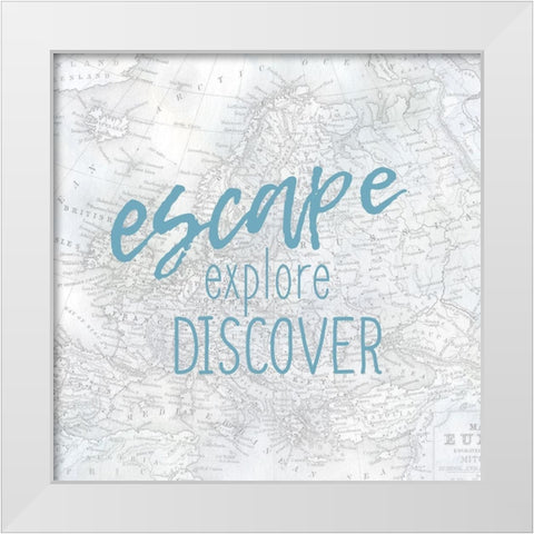 Escape White Modern Wood Framed Art Print by Kimberly, Allen