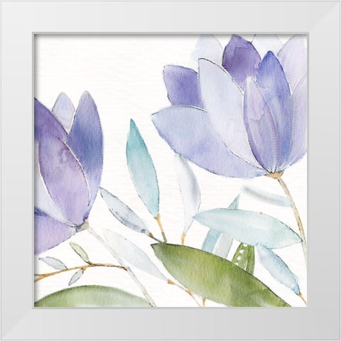 Purple Spring 1 White Modern Wood Framed Art Print by Allen, Kimberly