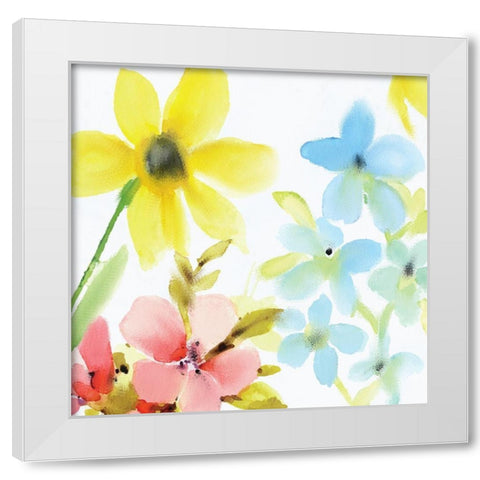 Springtime Blooms 2 White Modern Wood Framed Art Print by Kimberly, Allen