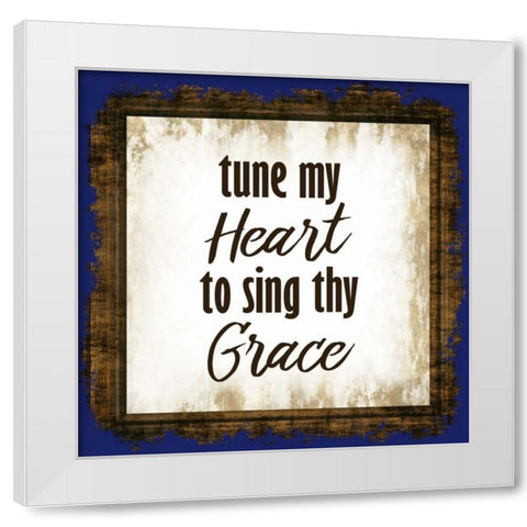 Tune My Heart White Modern Wood Framed Art Print by Allen, Kimberly