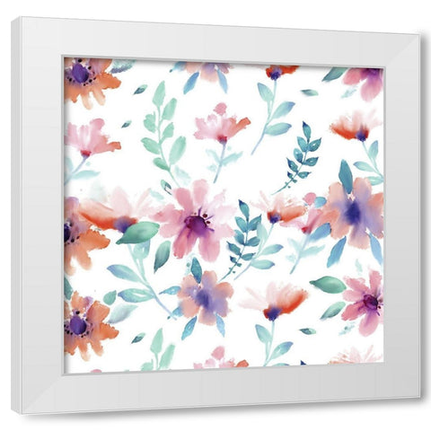 Watercolor Spring 1 White Modern Wood Framed Art Print by Kimberly, Allen