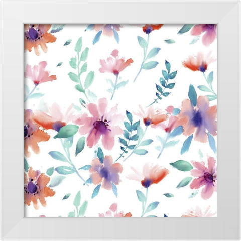 Watercolor Spring 1 White Modern Wood Framed Art Print by Kimberly, Allen