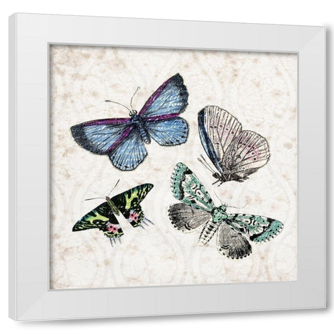 Butterfly Flight 2 White Modern Wood Framed Art Print by Kimberly, Allen