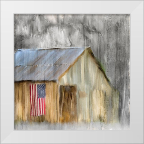 American Barn White Modern Wood Framed Art Print by Kimberly, Allen