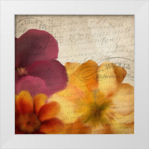 Autumn Blooms 2 White Modern Wood Framed Art Print by Kimberly, Allen