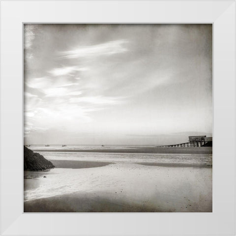 Beach Day 2 White Modern Wood Framed Art Print by Kimberly, Allen