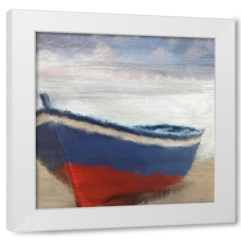 A Beached Old Red White Modern Wood Framed Art Print by Kimberly, Allen