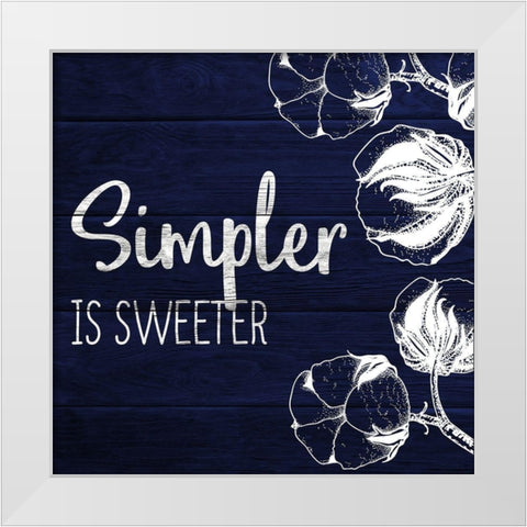 Simpler is Sweeter White Modern Wood Framed Art Print by Kimberly, Allen