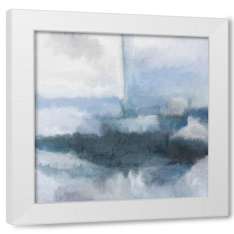 Blue City White Modern Wood Framed Art Print by Kimberly, Allen