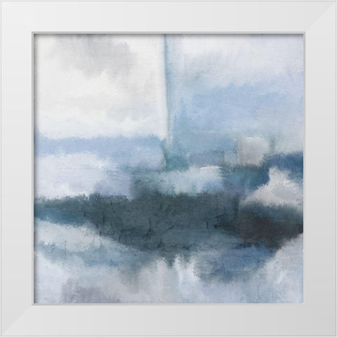 Blue City White Modern Wood Framed Art Print by Kimberly, Allen