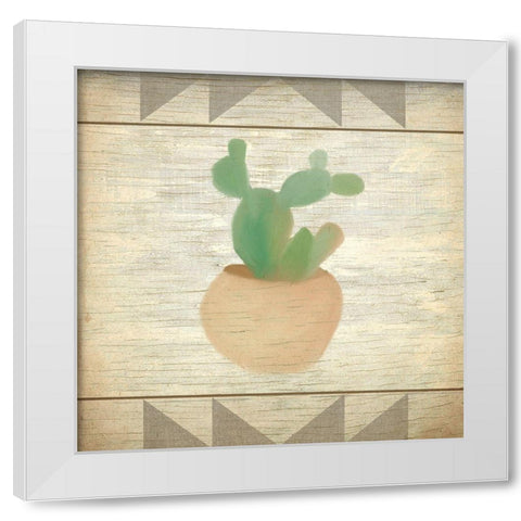 Cactus 1 White Modern Wood Framed Art Print by Kimberly, Allen