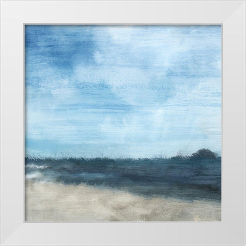 At the Sea White Modern Wood Framed Art Print by Kimberly, Allen