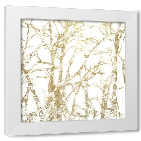 Forest of Gold White Modern Wood Framed Art Print by Kimberly, Allen