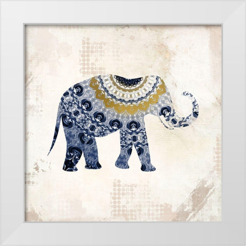 Indigo Safari 1 White Modern Wood Framed Art Print by Kimberly, Allen