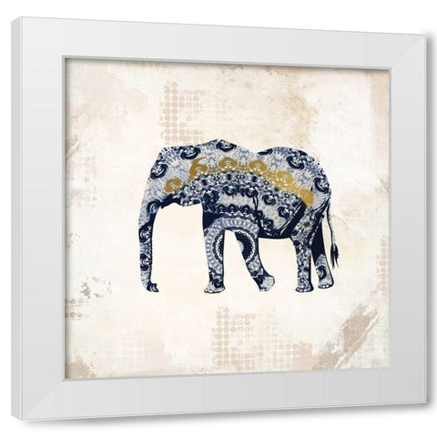 Indigo Safari 2 White Modern Wood Framed Art Print by Kimberly, Allen