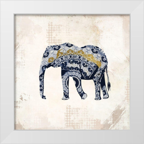 Indigo Safari 2 White Modern Wood Framed Art Print by Kimberly, Allen