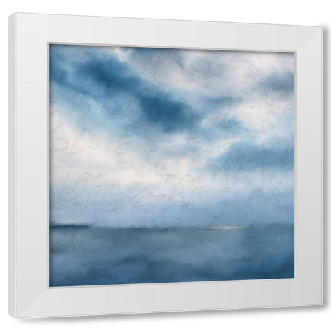 Sky of Blues White Modern Wood Framed Art Print by Kimberly, Allen