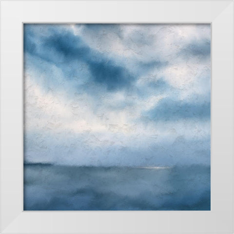 Sky of Blues White Modern Wood Framed Art Print by Kimberly, Allen